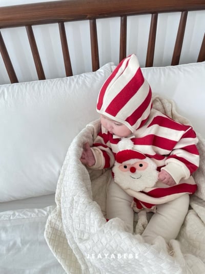 JEAYA05｜(3m-12m) 2色聖誕系列包屁衣含帽子12