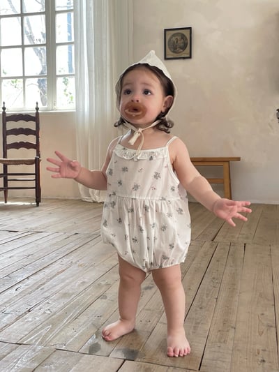 JE54｜(66-100cm) 清新碎花細肩包屁衣/套裝1