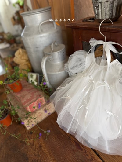 Marron08｜(3m-18m 1y-6y) 蝴蝶結紗裙裝7