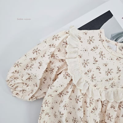 bebe nine11 (55cm-75cm) 2色蕾絲領碎花包屁衣12