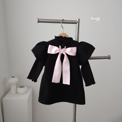 gioiello04｜(85-130cm) 公主袖蝴蝶結洋裝20