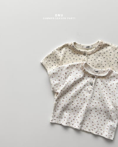 onu31｜(70cm-115cm) 碎花蕾絲滾邊上衣3