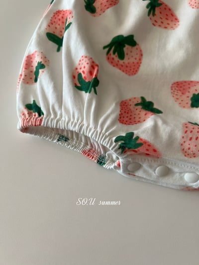 SO.U14｜(6m-18m) 草莓印花無袖包屁衣8