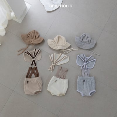 Bebe holic43｜(3m-18m) 滾邊領結+吊帶包屁褲23