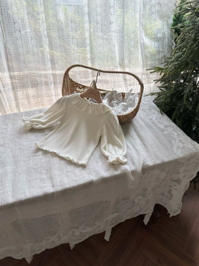 MONBEBE09｜(1y-8y) 荷葉領縮口袖上衣7