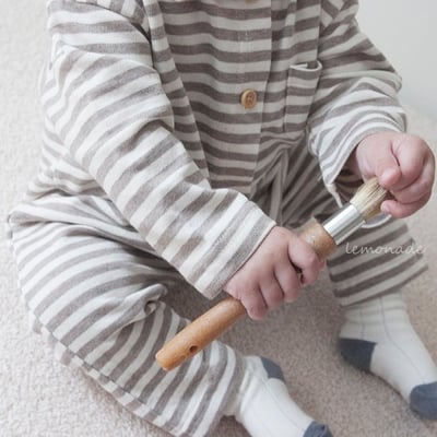 LEMONADE48｜(55cm-85cm) 2色有領條紋連身衣16