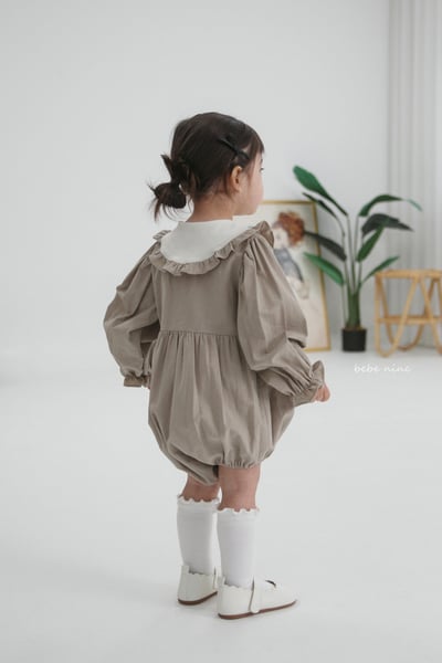 bebe nine33 (65-90) 2色滾邊領結包屁衣9