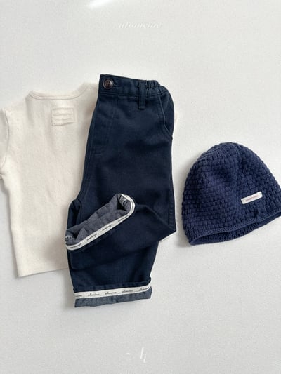 Atomeme02｜(70-110) 反折logo直筒牛仔褲5