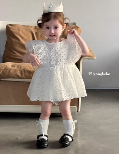 JE725｜(66-120cm) 波點刺繡洋裝包屁衣/洋裝3