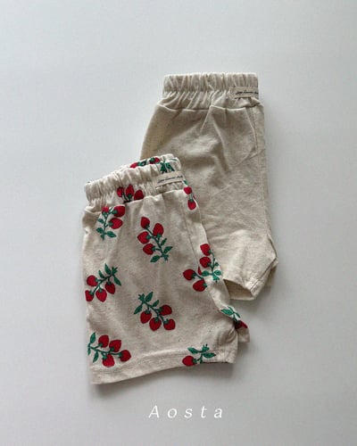 AOSTA23｜(6m-5y) 2款亞麻休閒短褲2