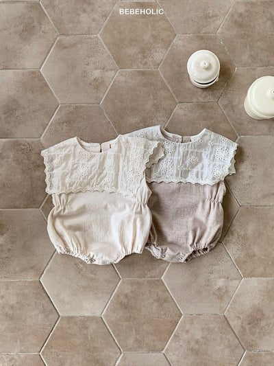Bebe holic25｜(3m-18m) 鏤空翻領連身服11