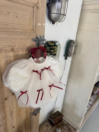 Marron 69｜(3m-18m) 蝴蝶緞帶薄紗蓬蓬裙包屁衣3