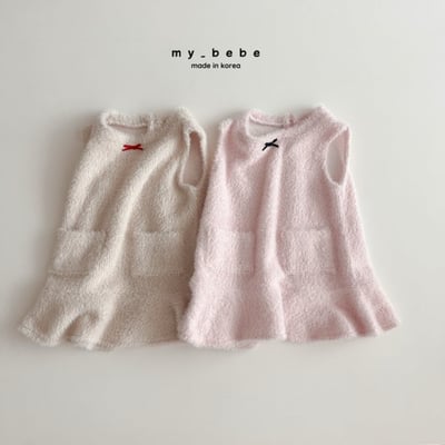my_bebe16｜(-12m-7y) 羽毛毛絨口袋洋裝12