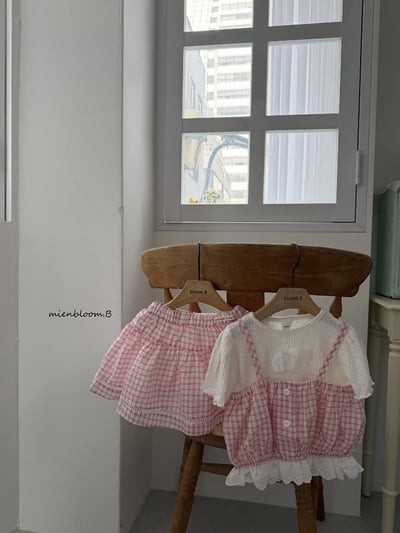 Bloom.b38｜(55cm-118cm) 格紋細肩短版背心5