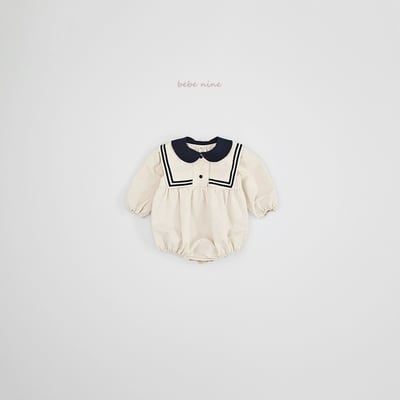 bebe nine57 (55cm-85cm) 2色學院風設計領包屁衣7