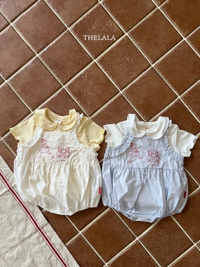 thelala63｜ (0m-18m) 刺繡花邊無袖包屁衣2