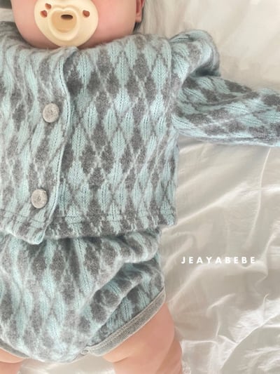 JEAYA08｜(3m-12m) 3色復古菱形針織套裝4