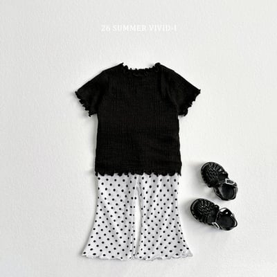 vivid46｜(78cm-125cm) 3款素色坑條木耳邊上衣19