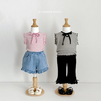 vivid45｜(78cm-125cm) 3款蝴蝶結木耳邊無袖上衣4