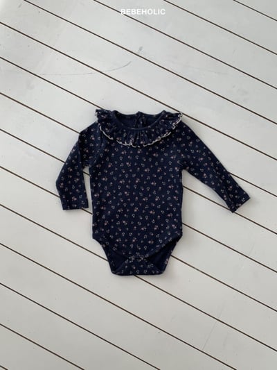 Bebe holic31｜(3m-18m) 滾邊花瓣領碎花包屁衣5