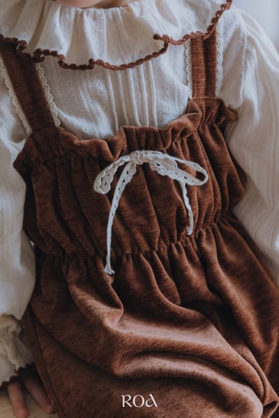 ROA20｜(80cm-120cm) 2色氣質絨毛連身吊帶褲5