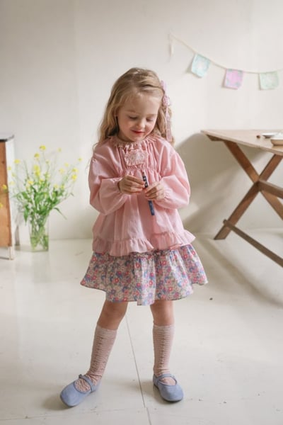 FLO39｜(75-140) 3色法式傘狀荷葉襯衫8