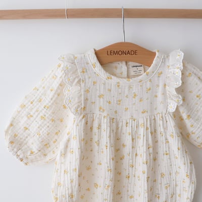 LEMONADE05｜(55cm-85cm) 2色滿版櫻桃/碎花包屁衣含帽子10