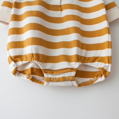 LEMONADE29｜(55cm-85cm) 2色粗條紋包屁衣含帽子15