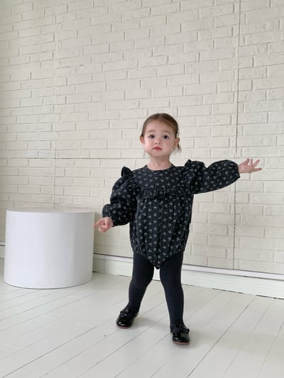 JE631｜(66cm-90cm) 花卉鋪棉綁帶包屁衣3