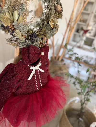 Marron 61｜(3m-18m) 宮廷袖珍珠小香薄紗包屁衣5