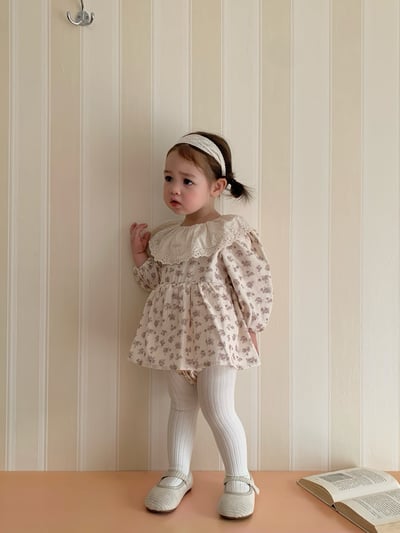 JE611｜(66cm-90cm) 蕾絲荷葉領碎花包屁衣18