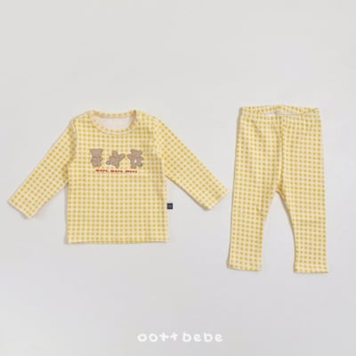 Oottbebe18｜(1y-7y) 格子熊熊居家套裝9