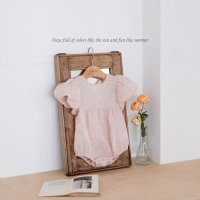 M-KIDS34｜(65-80cm) 玫瑰緞帶包屁衣3