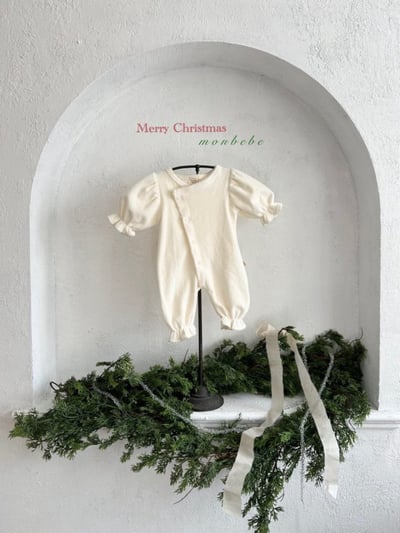 MONBEBE52｜(0m-6m) 4色貴氣排釦連身衣2