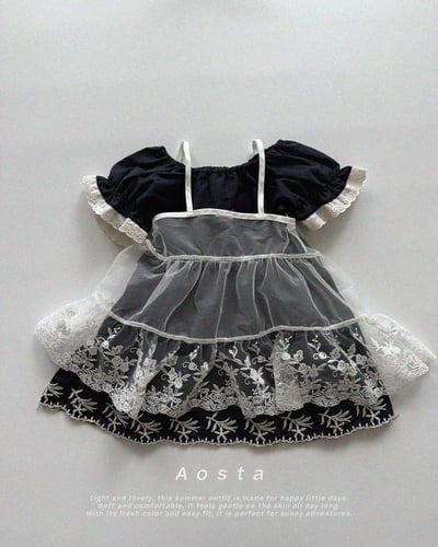 AOSTA59｜(Free) 蕾絲露肩連身裙9