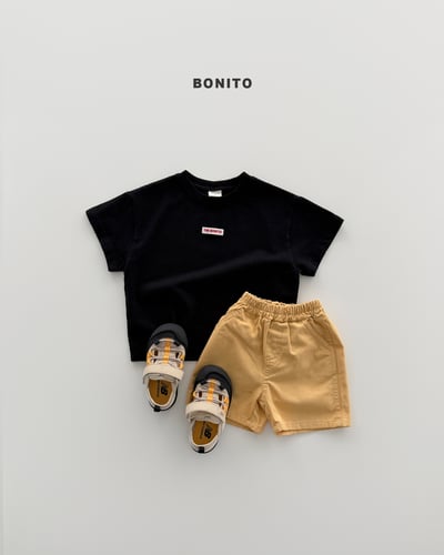 Bonito48｜(75cm-125cm) 5色小標貼圓領上衣9