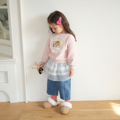 neneru34｜(85cm-125cm) 2色蕾絲印花休閒上衣9