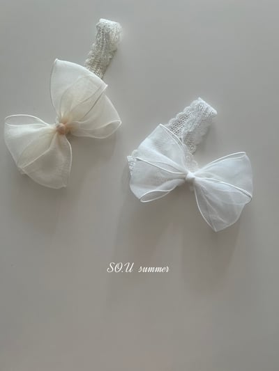 SO.U07｜(6m-18m) 薄紗蝴蝶結髮帶3