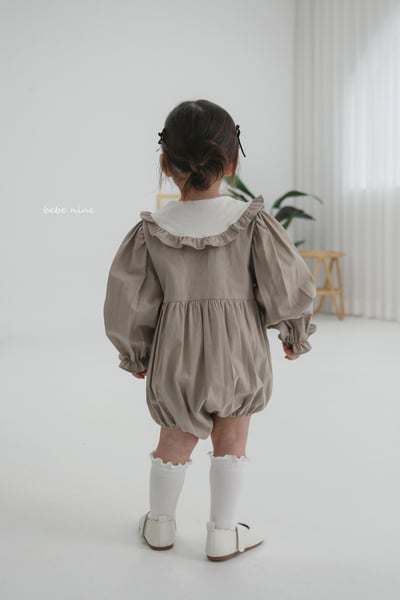 bebe nine33 (65-90) 2色滾邊領結包屁衣11