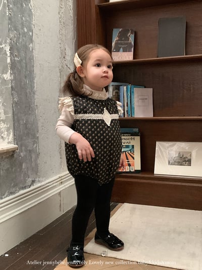 JE 647｜(66-90cm)  碎花蕾絲拼接包屁衣17