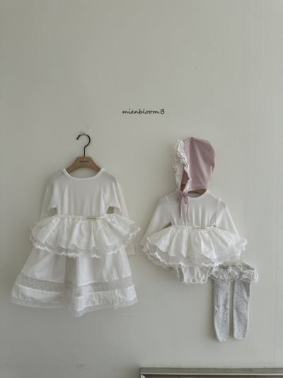 Bloom.b38｜(0m-7y) 蕾絲羅紋包屁衣/洋裝21