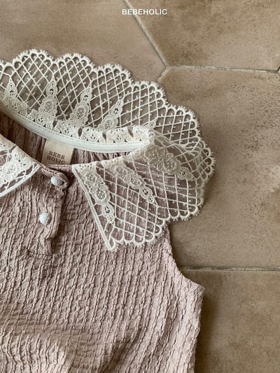 Bebe holic39｜(3m-18m) 蕾絲格領無袖上衣12