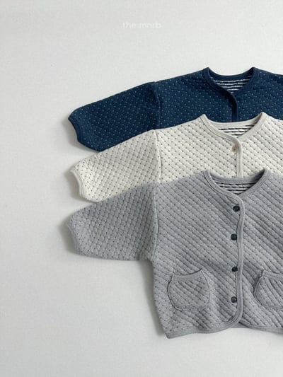 MiniRobe50｜(70-110) 菱格紋雙口袋開襟外套3