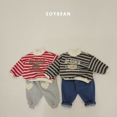 Soybean86｜(75cm-118cm) 英字條紋印花休閒上衣9