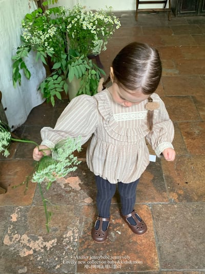 JE574｜(66-90cm) 花邊領條紋包屁衣22