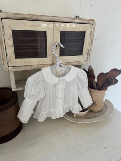 Marron62｜(1y-6y) 蕾絲公主袖襯衫15