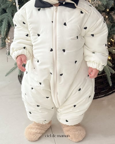 Cieldemaman16｜(6M~24M)  2色愛心羽絨連身服3