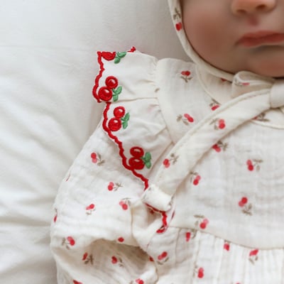 LEMONADE05｜(55cm-85cm) 2色滿版櫻桃/碎花包屁衣含帽子18