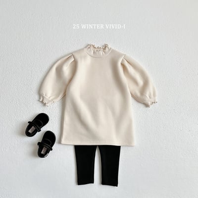 vivid89｜(78cm-125cm) 捲邊公主袖洋裝7