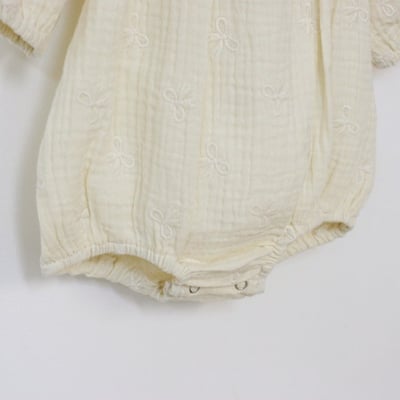 LEMONADE36｜(55cm-85cm) 2色蝴蝶結刺繡包屁衣含帽子16